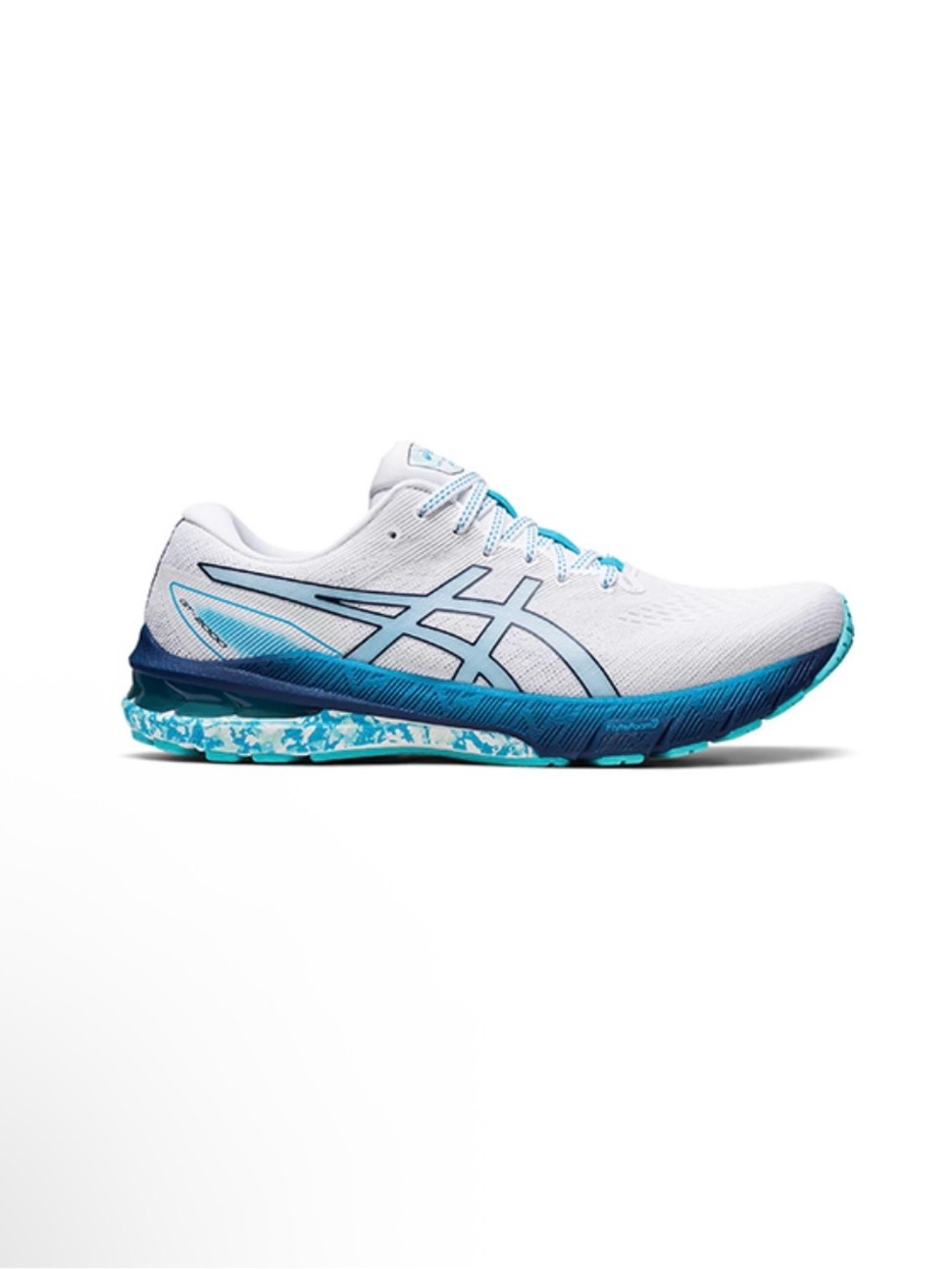 ASICS White & Teal Men’s Athletic Running Shoes